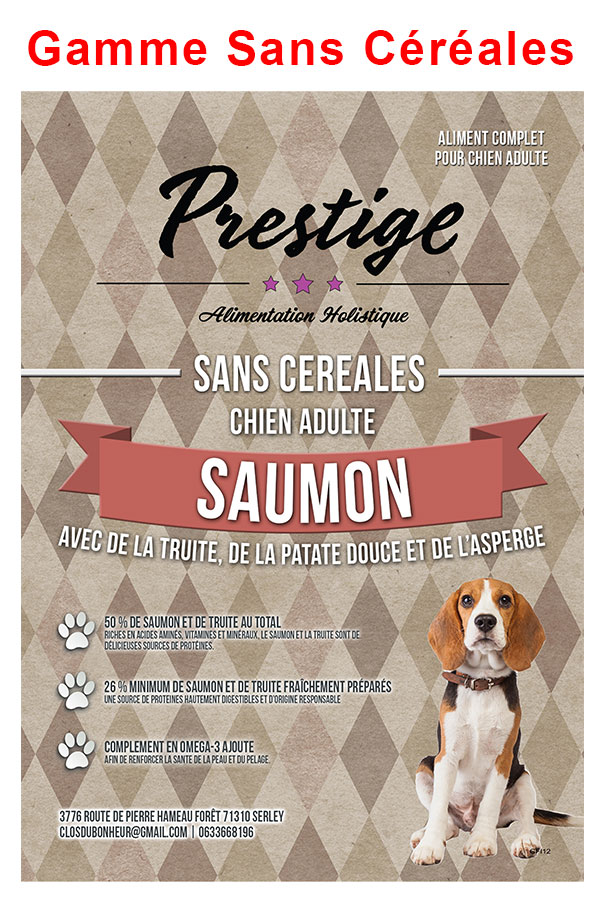 Croquette Prestige pour chien au saumon