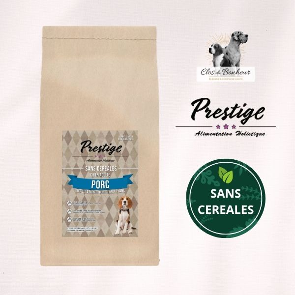 Croquettes Sans Céréales - Porc - Adulte Toutes Races - 12kg