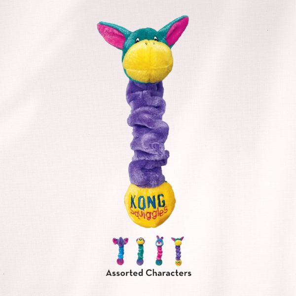 KONG Squiggles - Jouet Couineur en Peluche Étirable (Divers Personnages)