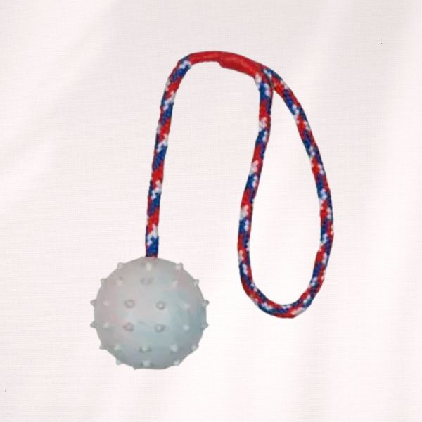 Balle sur corde, en caoutchouc naturel