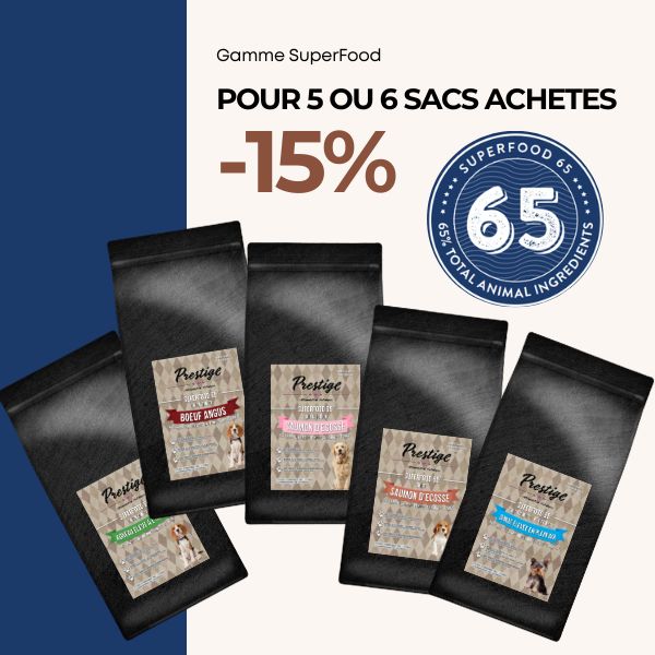 -15% pour 5 ou 6 sacs de croquettes SuperFood achetés