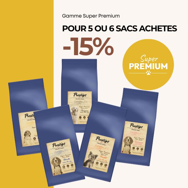 -15% pour 5 ou 6 sacs de croquettes Super Premium achetés