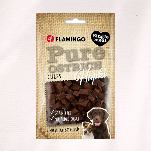 Friandises Hapki Pure - Cubes à l'autruche - 85G