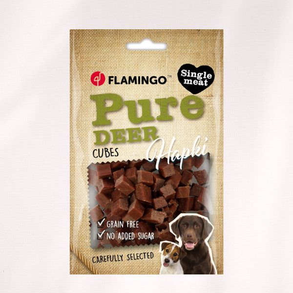 Friandises Hapki Pure - Cubes au cerf - 85G