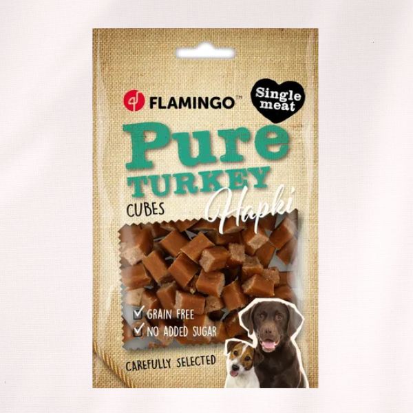 Friandises Hapki Pure - Cubes à la dinde - 85G